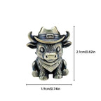 Brass Cow Head Paracord Bead Set, Western Calf Cutter Lanyard Pendants for Knife EDC & DIY Bracelets