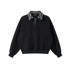 Men's Plaid Mock Two-Piece Hoodie - Casual Loose-Fit Pullover Top