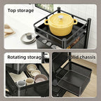 360° Rotating Storage Rack Kitchen Organizer Vegetable Basket Removable Cart Trolley Shelf 94cm