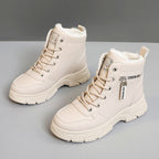 Solid color women's shoes with plush cotton shoes