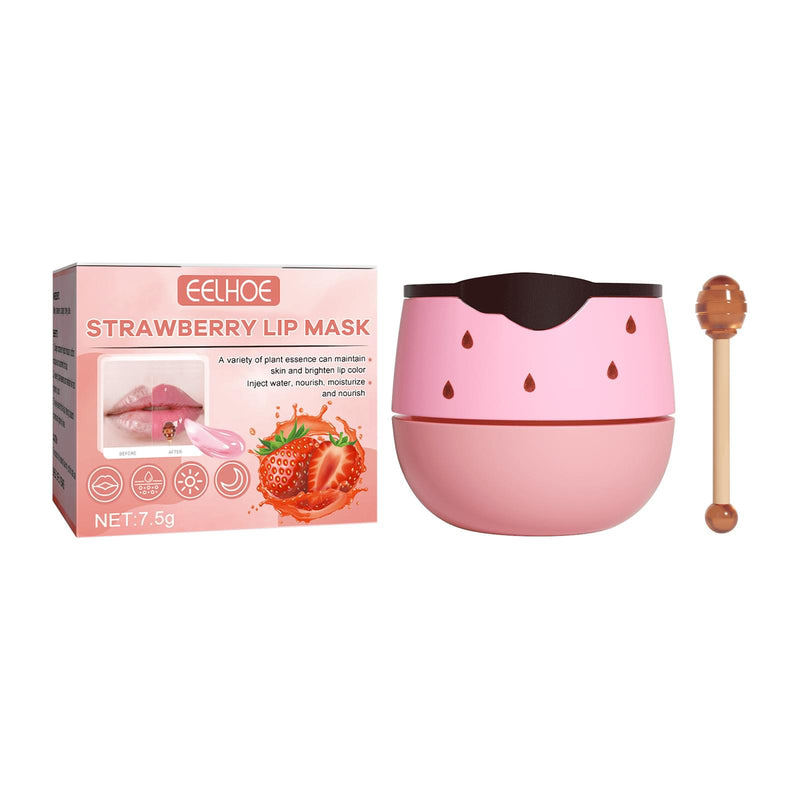 Overnight Strawberry Lip Mask with Honey and Collagen