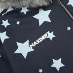 Starry printed hooded cardigan sweatshirt