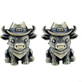 Brass Cow Head Paracord Bead Set, Western Calf Cutter Lanyard Pendants for Knife EDC & DIY Bracelets