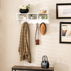 Wall Mount Cubby Organizer Hooks Entryway Storage Shelf