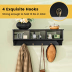Wall Mount Cubby Organizer Hooks Entryway Storage Shelf