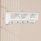 Wall Mount Cubby Organizer Hooks Entryway Storage Shelf