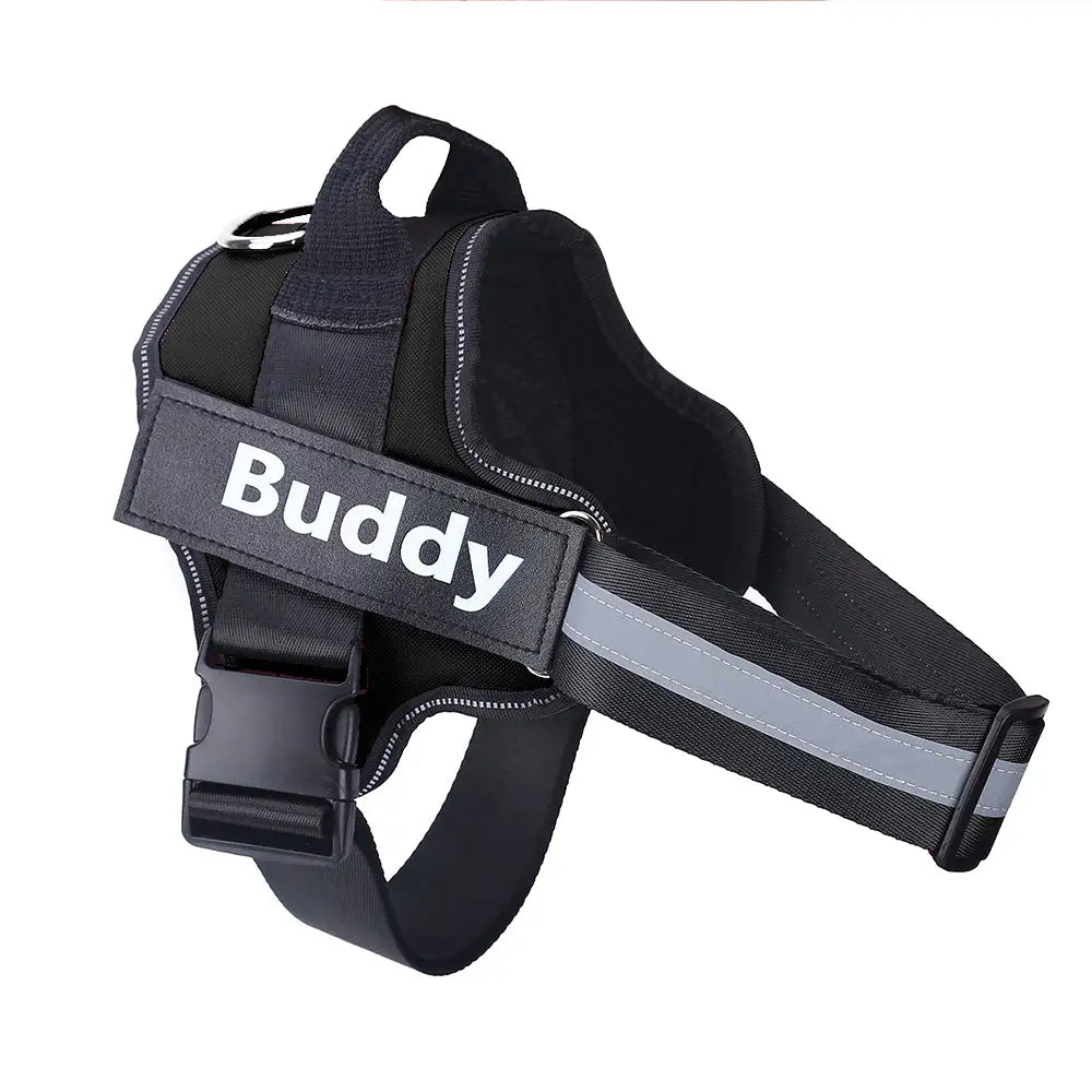 Personalized No-Pull Reflective Dog Harness with Custom Patch