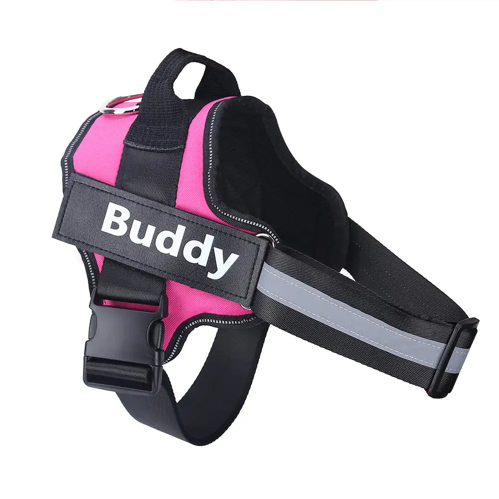Personalized No-Pull Reflective Dog Harness with Custom Patch