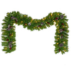 Christmas Tree Artificial Christmas 4-piece Set, including flower wreath, flower wreath, and 2 entrance trees, with LED lights