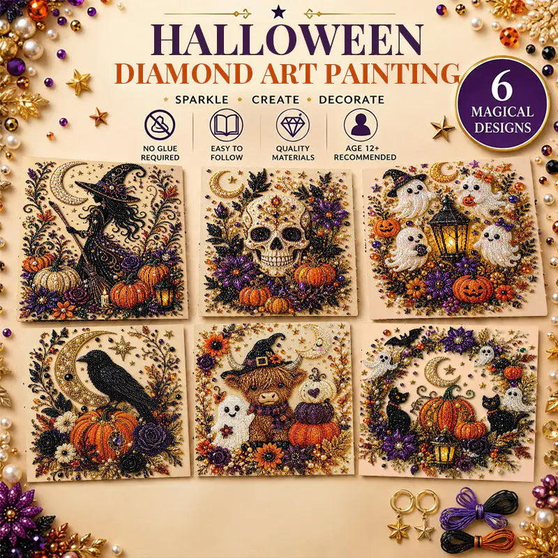 DIY Ghost Diamond Painting Kit for Halloween Wall Decor