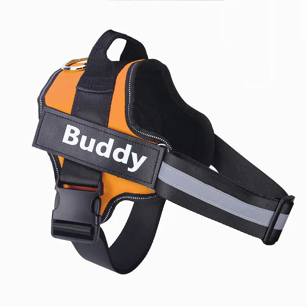 Personalized No-Pull Reflective Dog Harness with Custom Patch