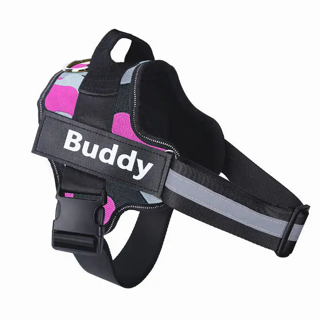 Personalized No-Pull Reflective Dog Harness with Custom Patch
