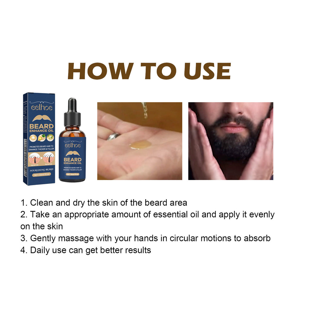 EELHOE Facial Hair Care Oil Strengthens Root And Moisturizes And Brightens Men's Facial Hair