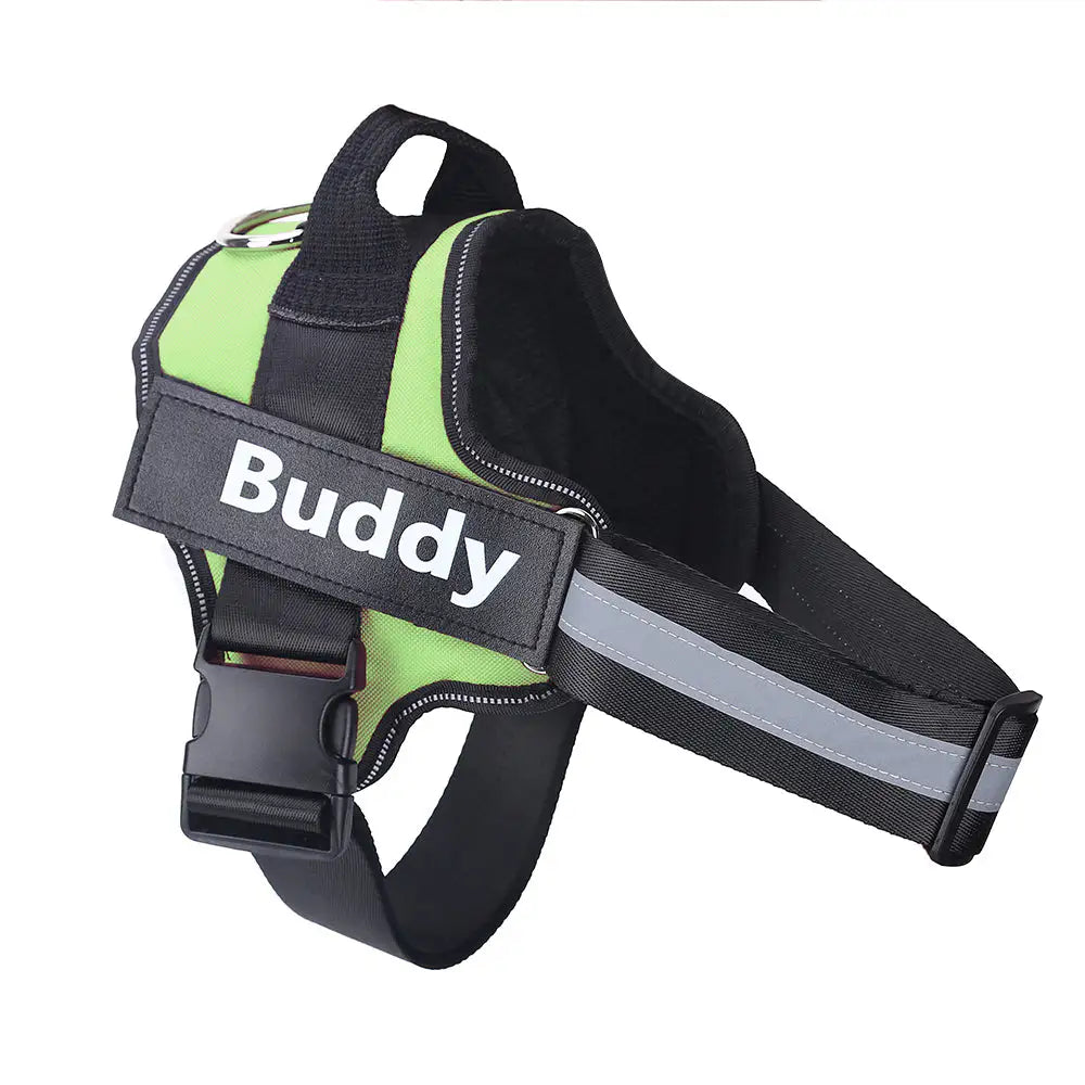 Personalized No-Pull Reflective Dog Harness with Custom Patch