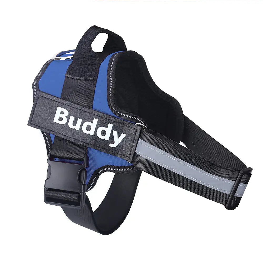 Personalized No-Pull Reflective Dog Harness with Custom Patch