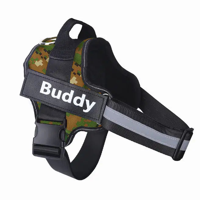 Personalized No-Pull Reflective Dog Harness with Custom Patch