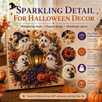 Spooky Ghost Diamond Art Kit, Halloween DIY Wall Decor for Adults & Beginners, Full Drill Gem Painting