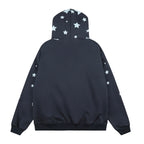 Starry printed hooded cardigan sweatshirt