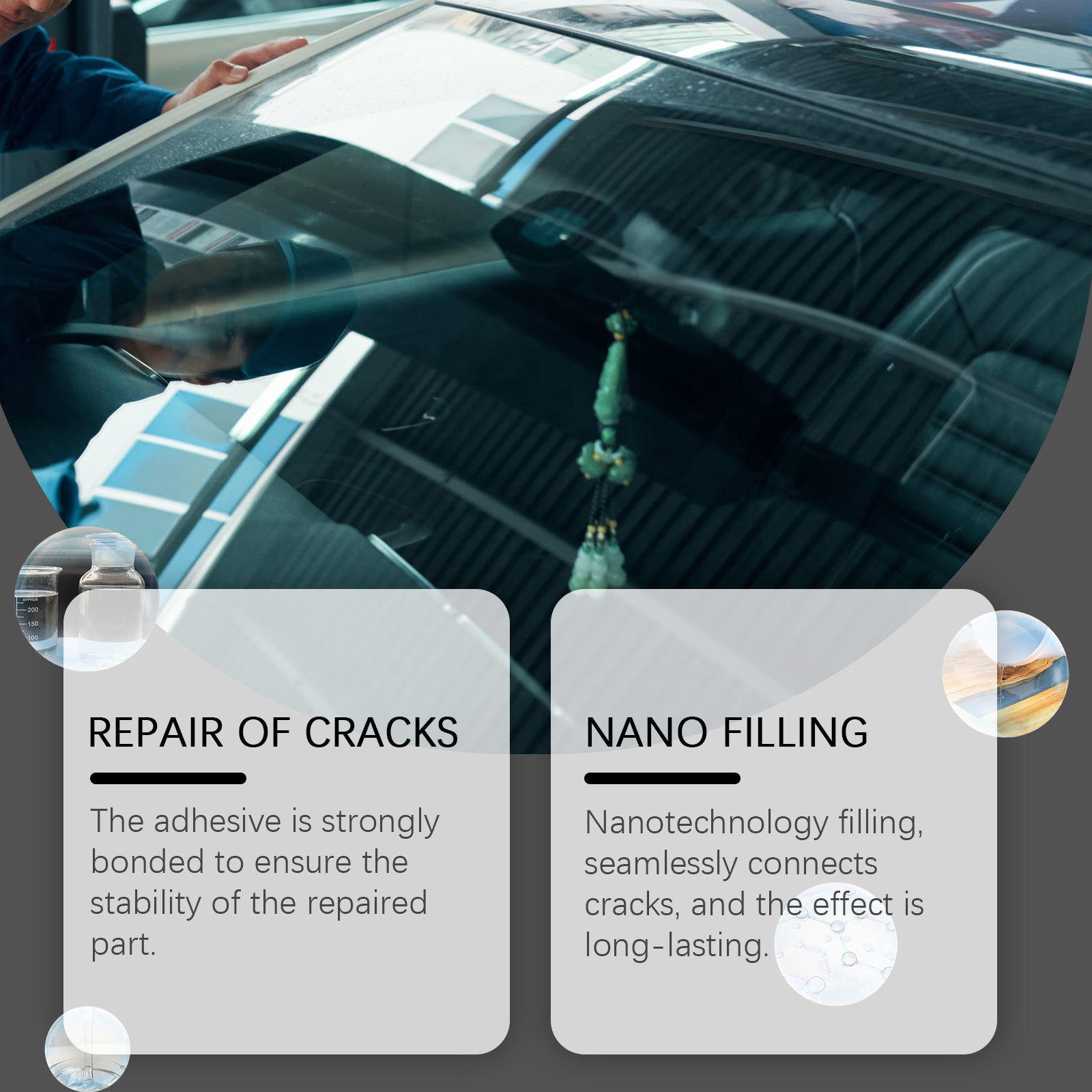 Rayhong Windshield Repair Kit, Quick Repair Of Cracks Clear Vision Refurbishment Repair Fluid Kit