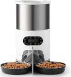 Double Meal Feeder Double Meal Tray Stainless Steel Feeder Automatic Feeder Pet Feeder