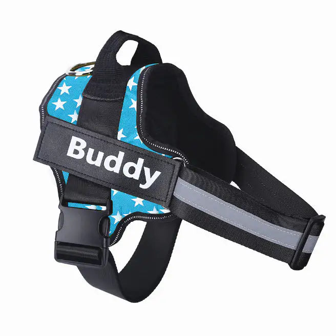 Personalized No-Pull Reflective Dog Harness with Custom Patch