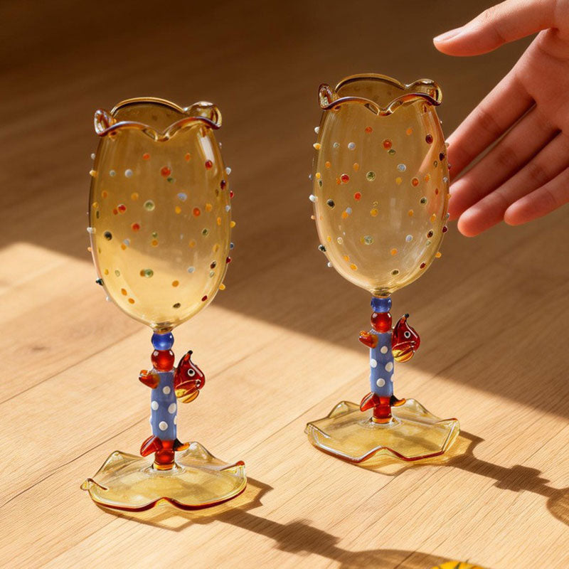 Handcrafted Dachshund Wine Glass – Cute Jelly Bean Dog Goblet, Heat-Resistant Colored Glass for Wine & Champagne
