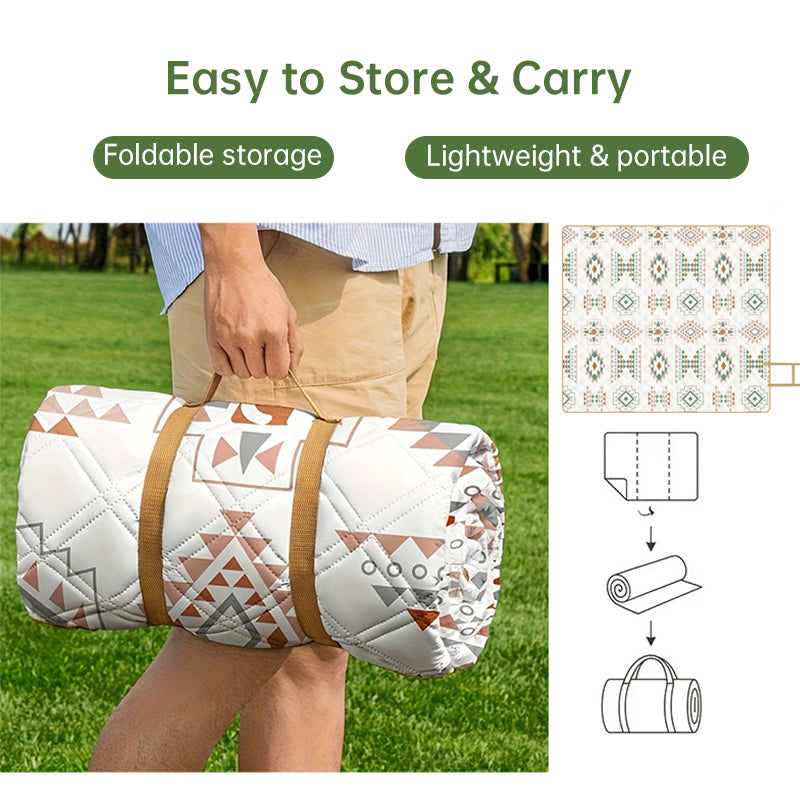 Portable Waterproof & Sandproof Picnic Blanket, Compact Outdoor Mat for Beach, Camping, Hiking, Travel