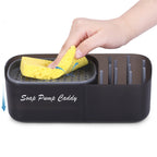 Press Dish Soap Dispenser with Sponge Holder Rack