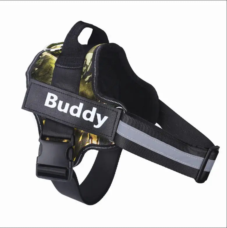Personalized No-Pull Reflective Dog Harness with Custom Patch