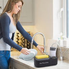 Press Dish Soap Dispenser with Sponge Holder Rack