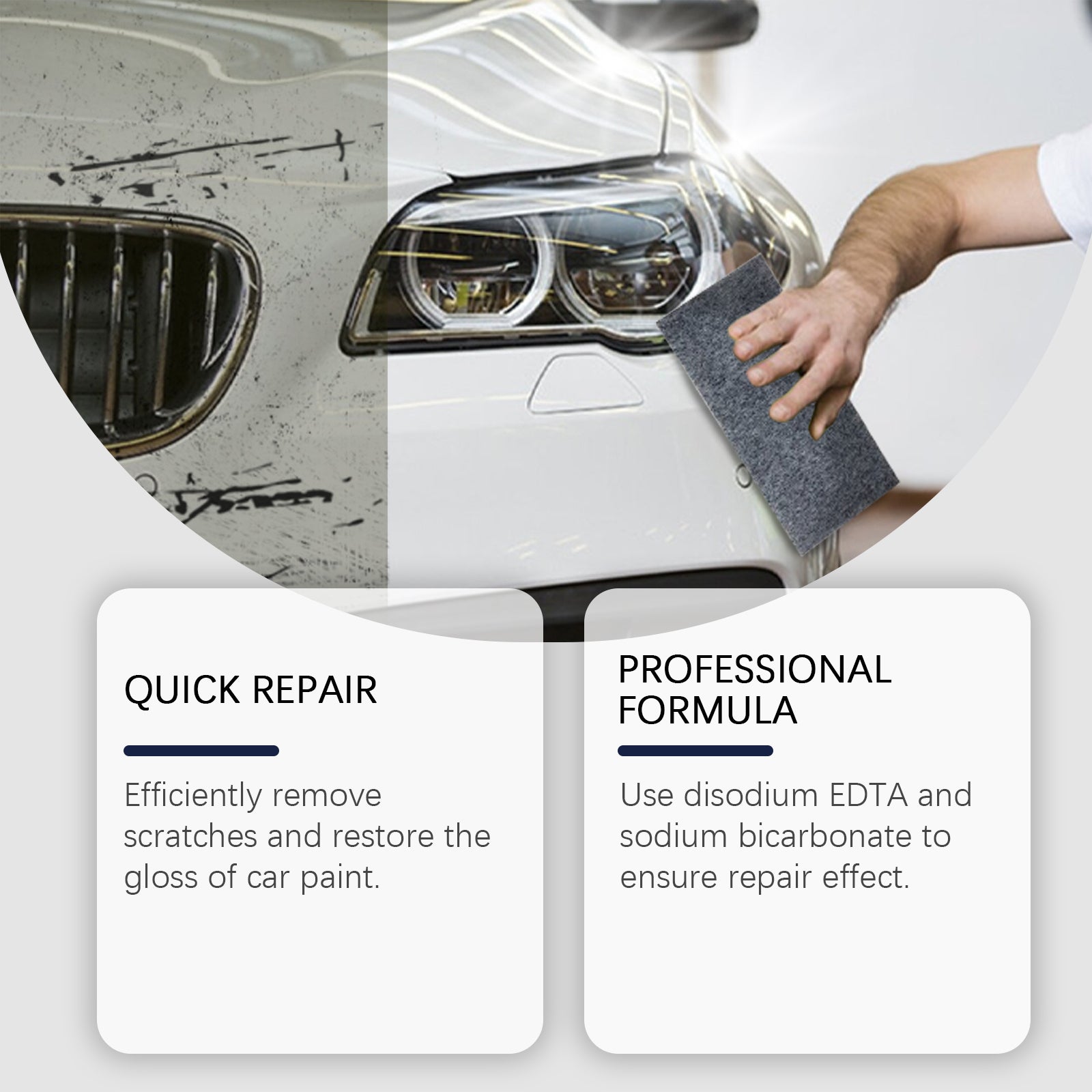 Homonth Nano Flash Cloth Car Scratch Removal Set Repair Car Paint Scratch Polishing Agent