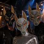 Sparkly Anubis Mask, Rhinestone Egyptian God Mask for Halloween & Masquerade Party