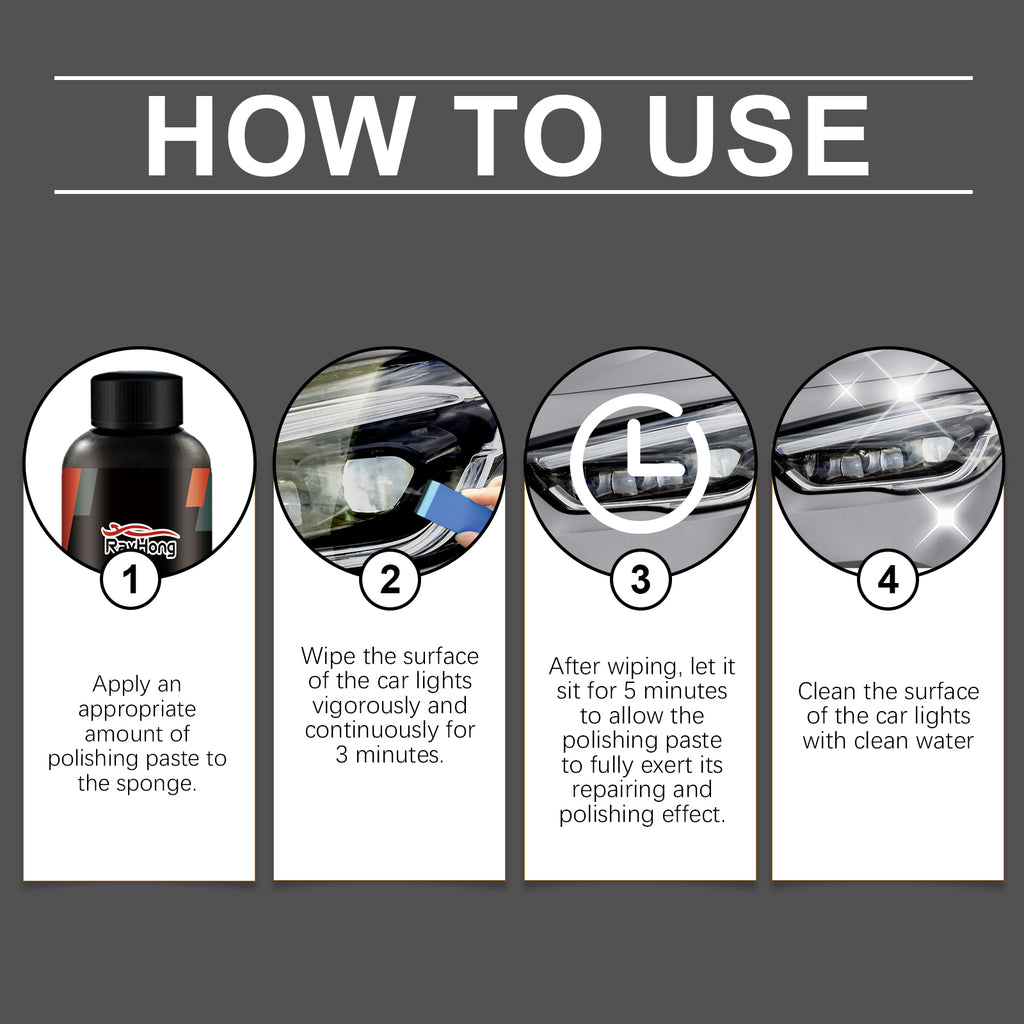Rayhong Car Headlight Repair And Polishing Paste (100ml) Car Headlight Decontamination, Dust-Proofing, Scratch Refurbishment, And Car Paint Care Agent