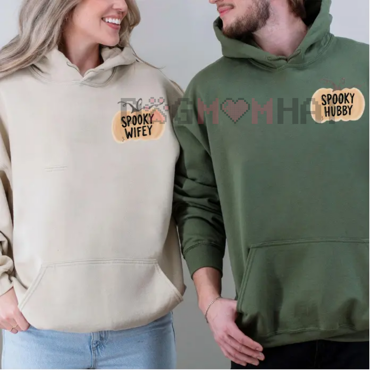 Wifey & Hubby Jason Hoodie – Halloween Couple Outfits, Spooky Horror Movie Shirt, Anniversary Gift