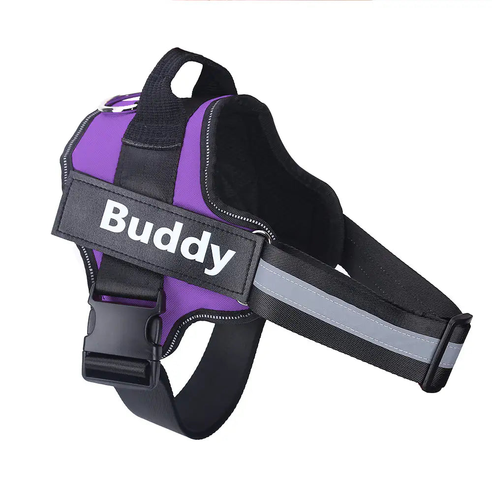 Personalized No-Pull Reflective Dog Harness with Custom Patch