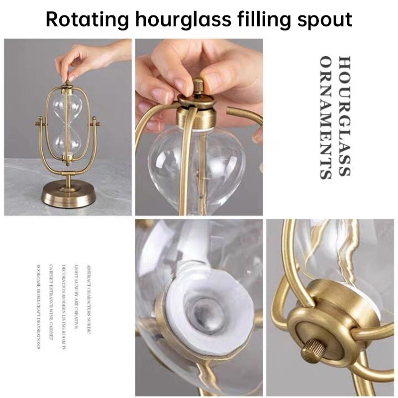 Vintage Metal Hourglass Bottle Sand Clock – Retro Creative Desk Decor for Office, Study & Bedroom