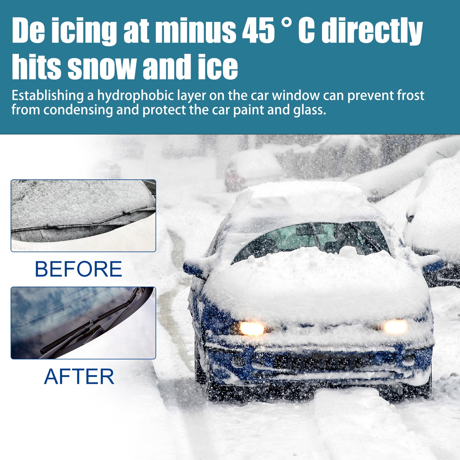Rayhong Snow Defrosting Agent, Car Windshield Windows Fast And Powerful Defrosting Defogging Deicing And Snow-melting Cleaning Agent