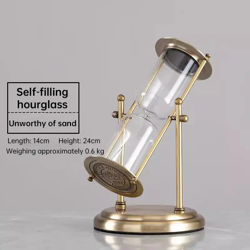 Vintage Metal Hourglass Sand Timer for Desk and Home Decor