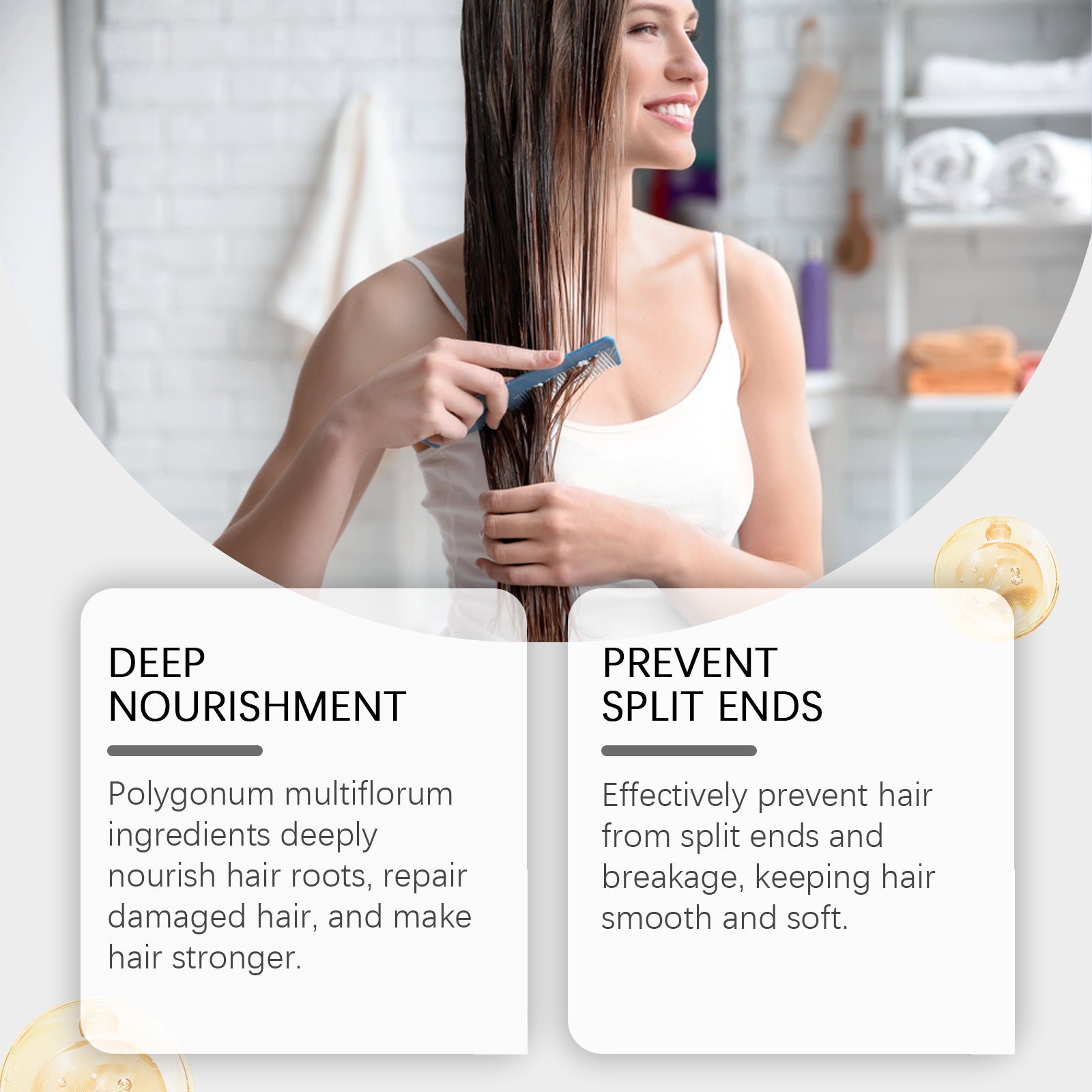 Hoegoa Hair Conditioner Essence, Dry Hair Split End Repair Frizzy Hair Moisture And Smooth Hair Care