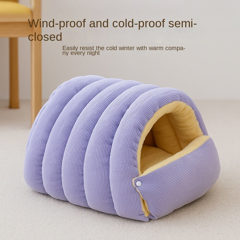 Pet Closed Nest Thickened Warm Detachable Washable Dual purpose Small and Medium sized Dog and Cat Deep Sleeping Nest Mat