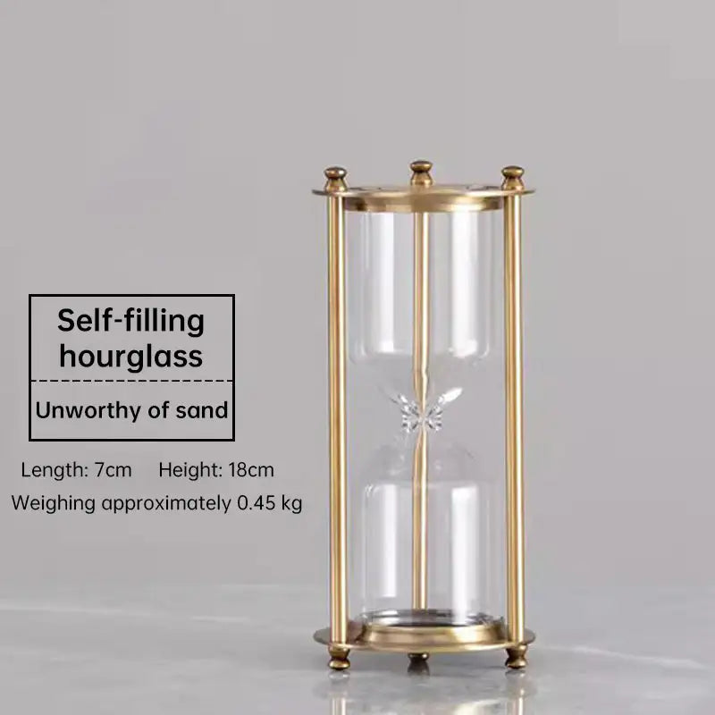Vintage Metal Hourglass Sand Timer for Desk and Home Decor