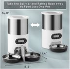 Double Meal Feeder Double Meal Tray Stainless Steel Feeder Automatic Feeder Pet Feeder