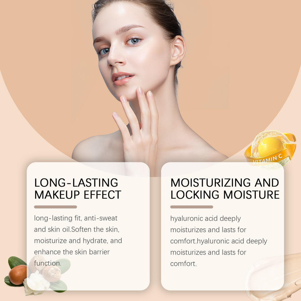 West&Month Moisturizing Liquid Foundation, Long-Lasting Long-Lasting Moisturizing Light Skin Care Liquid Foundation