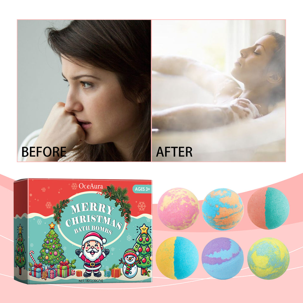 Christmas Bubble Bath Ball with Rose and Dragon Fruit Extract