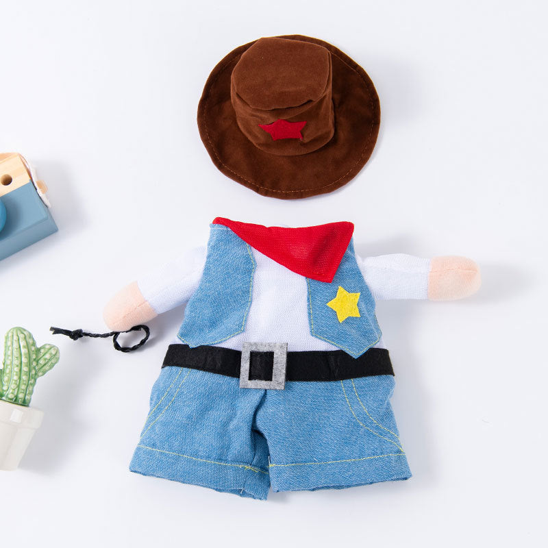 Pet clothes are funny take a knife transform into a pet dog Halloween pet