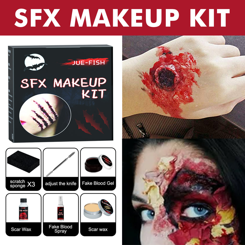 Halloween special effects makeup kit with scar wax and fake blood