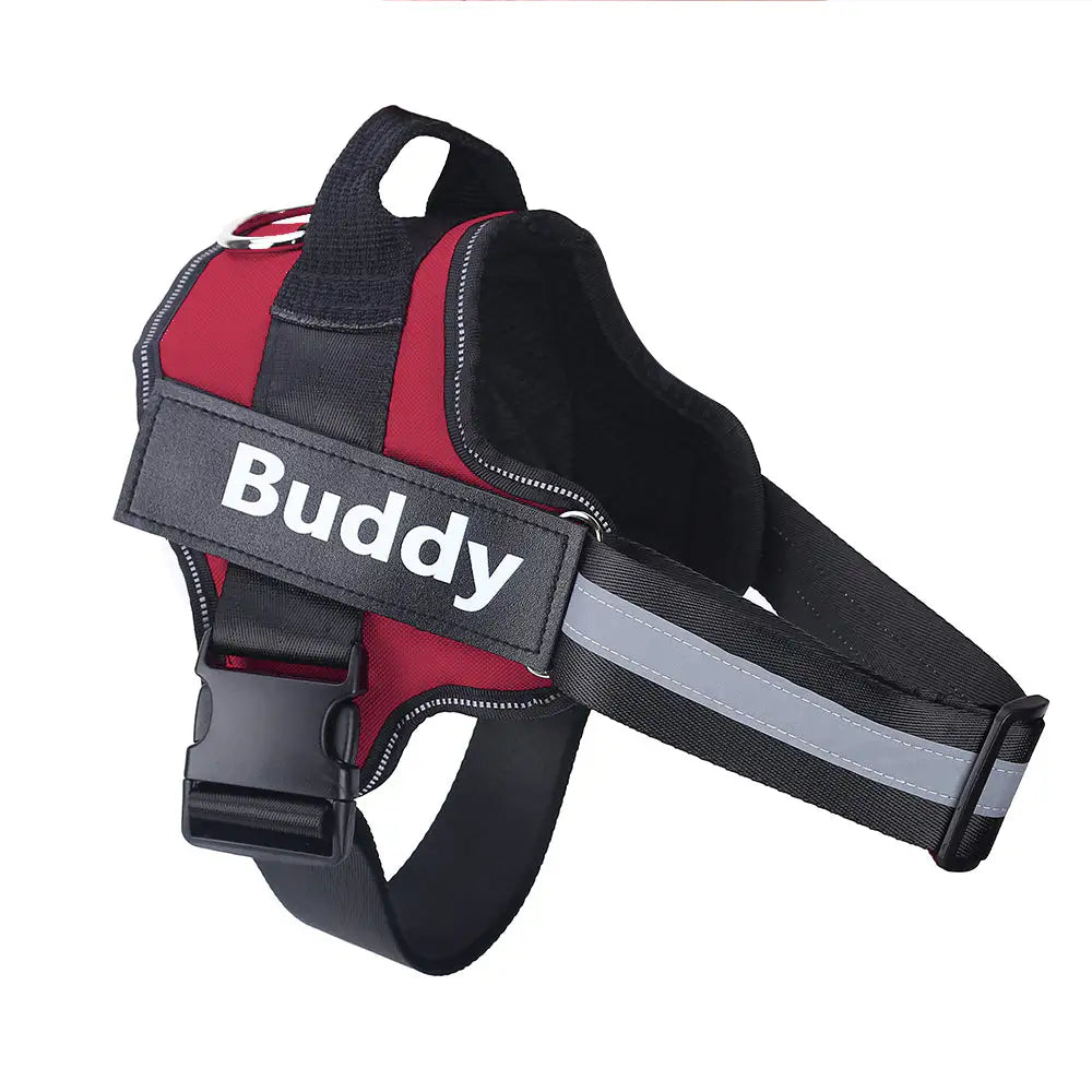 Personalized No-Pull Reflective Dog Harness with Custom Patch