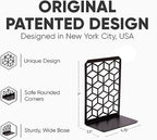 3D Cube Bookends 2-Pack – Geometric Metal Book Ends by Geomod