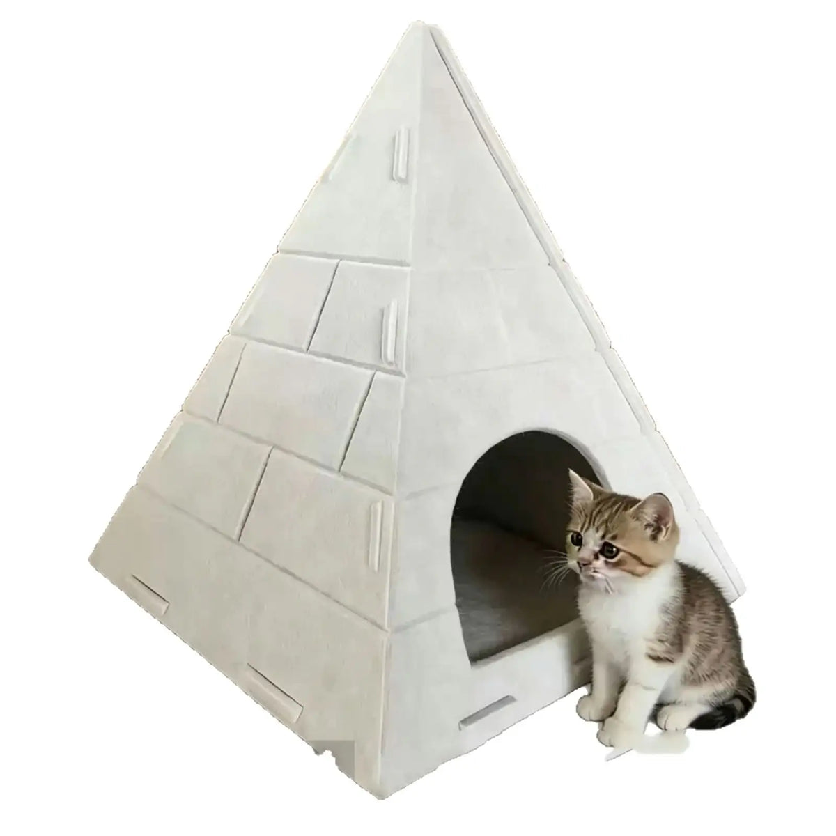 New Splicing Felt Pyramid Cat Nest Simple Home Style Pet Sleep Nest Detachable Washable Cat House