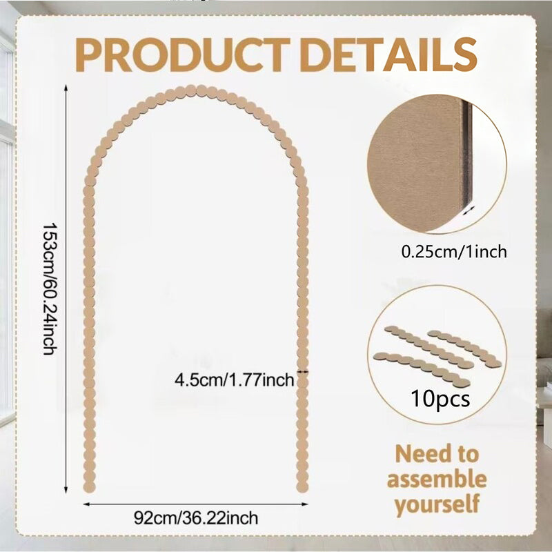 Unfinished Wood Arch Wall Decor – Rustic Scalloped Wooden Frame Trim for Nursery, Kids Room & DIY Crafts